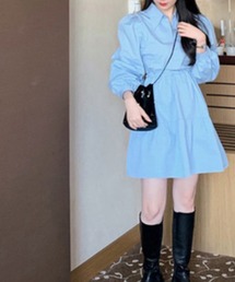 【Jasmine】コットン長袖ティアードワンピース