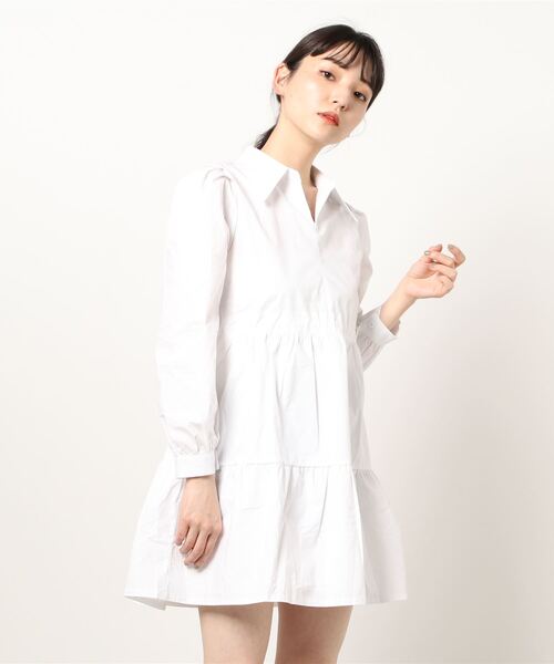 Jasmine Grandiflorum（ジャスミングランディフローラム）の「【Jasmine】コットン長袖ティアードワンピース（ワンピース・レディース・ホワイト/ブルー・LARGE/MEDIUM/SMALL）」の17枚目の写真