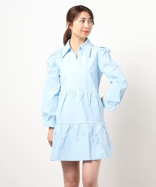 Jasmine Grandiflorum（ジャスミングランディフローラム）の「【Jasmine】コットン長袖ティアードワンピース（ワンピース・レディース・ホワイト/ブルー・LARGE/MEDIUM/SMALL）」の16枚目の写真