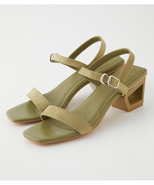 AZUL by moussy（アズールバイマウジー）の「NARROW STRAP SANDALS/ナローストラップサンダル（サンダル・レディース・ブラック/カーキ/シルバー・SMALL/MEDIUM/LARGE）」の2枚目の写真