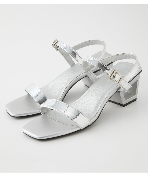 AZUL by moussy（アズールバイマウジー）の「NARROW STRAP SANDALS/ナローストラップサンダル（サンダル・レディース・ブラック/カーキ/シルバー・SMALL/MEDIUM/LARGE）」の3枚目の写真