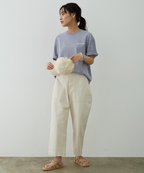 AMERICANA（アメリカーナ）の「【Americana(アメリカーナ)】フリーダムスリーブシームレスプリントT（Tシャツ/カットソー・レディース・ホワイト/ラベンダー/キャメル・FREE）」の12枚目の写真