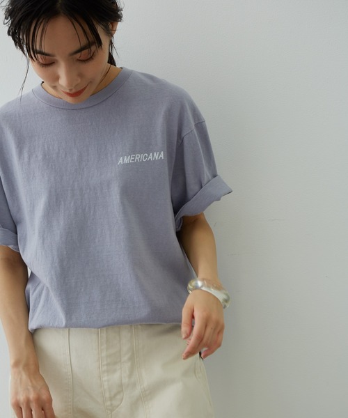 AMERICANA（アメリカーナ）の「【Americana(アメリカーナ)】フリーダムスリーブシームレスプリントT（Tシャツ/カットソー・レディース・ホワイト/ラベンダー/キャメル・FREE）」の4枚目の写真