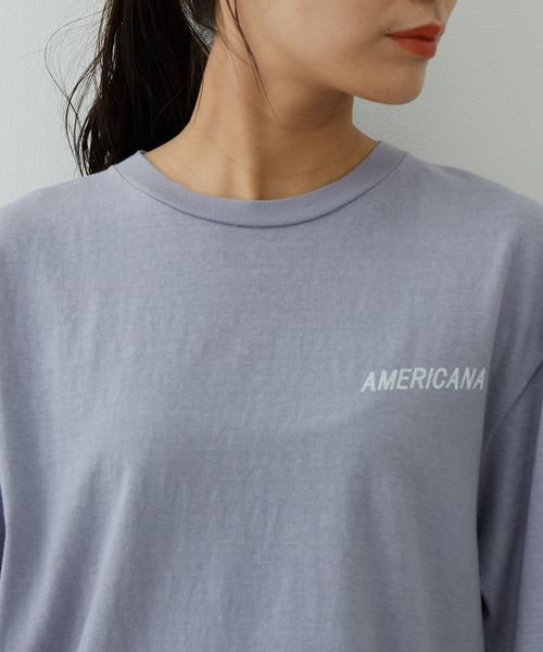 AMERICANA（アメリカーナ）の「【Americana(アメリカーナ)】フリーダムスリーブシームレスプリントT（Tシャツ/カットソー・レディース・ホワイト/ラベンダー/キャメル・FREE）」の13枚目の写真