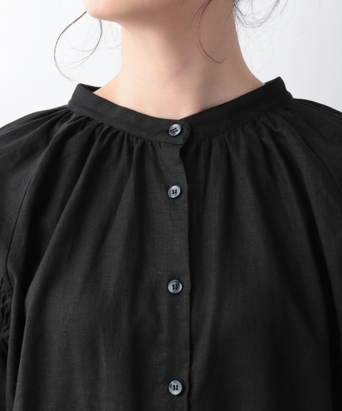 GLOBAL WORK（グローバルワーク）の「フレンチリネン混2WAYシャツ/942770（Tシャツ/カットソー・レディース・ホワイト/ブラック/ベージュ系その他/ラベンダー/ライトイエロー・FREE）」の6枚目の写真