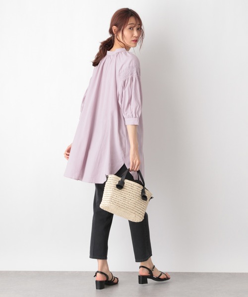 セール】フレンチリネン混2WAYシャツ/942770（Tシャツ