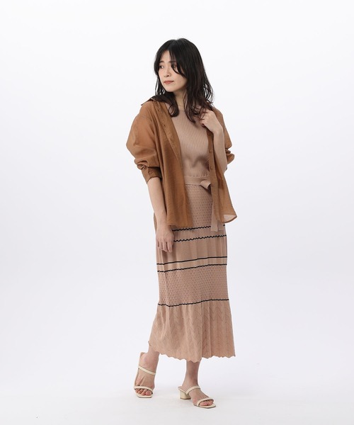 Fabulous Angela（ファビュラスアンジェラ）の「透かし編みリブニットワンピース（ワンピース・レディース・ベージュ/ピンク/モカ・FREE）」の20枚目の写真