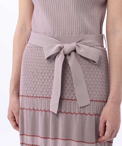 Fabulous Angela（ファビュラスアンジェラ）の「透かし編みリブニットワンピース（ワンピース・レディース・ベージュ/ピンク/モカ・FREE）」の7枚目の写真