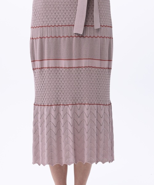 Fabulous Angela（ファビュラスアンジェラ）の「透かし編みリブニットワンピース（ワンピース・レディース・ベージュ/ピンク/モカ・FREE）」の14枚目の写真