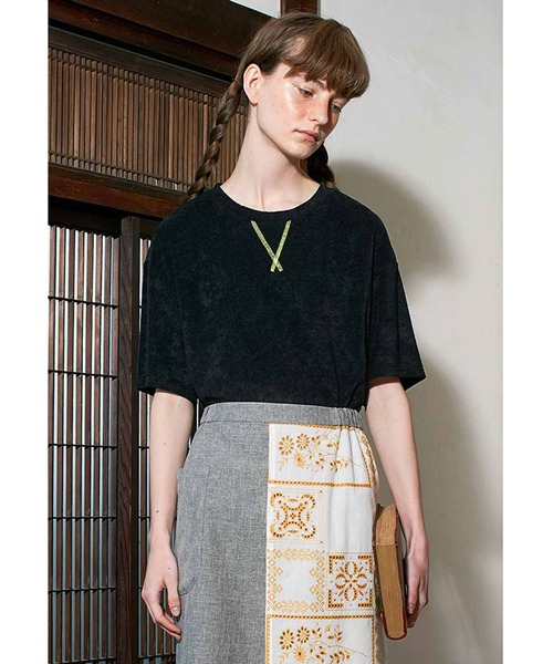 シロップ．（シロップ．）の「ふんわりパイルＴシャツ（Tシャツ/カットソー・レディース・ブラック/ネイビー・SMALL/MEDIUM/LARGE/X-LARGE/XX-LARGE）」の7枚目の写真