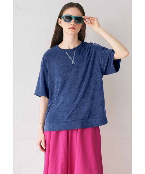 シロップ．（シロップ．）の「ふんわりパイルＴシャツ（Tシャツ/カットソー・レディース・ブラック/ネイビー・SMALL/MEDIUM/LARGE/X-LARGE/XX-LARGE）」の5枚目の写真