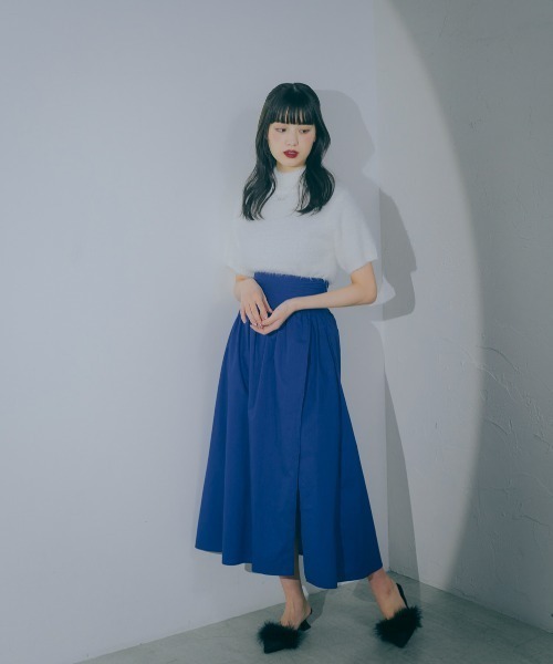 Romansual（ロマンシュアル）の「Romansual/スリットロングスカパン（スカート・レディース・ブラック/ロイヤルブルー・SMALL/MEDIUM）」の2枚目の写真