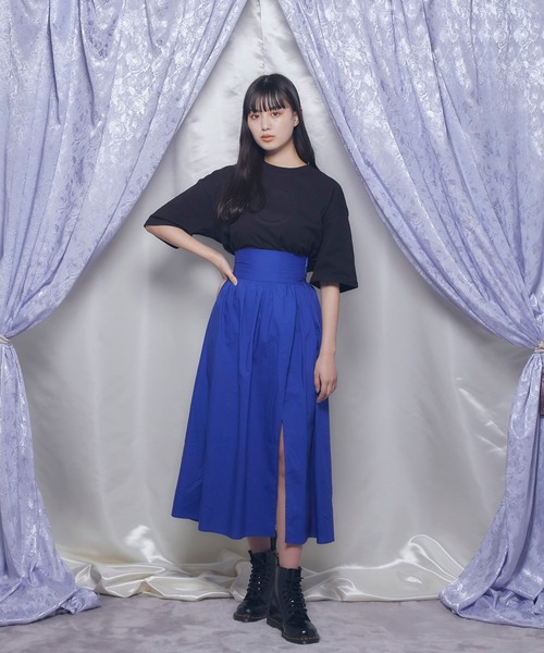 Romansual（ロマンシュアル）の「Romansual/スリットロングスカパン（スカート・レディース・ブラック/ロイヤルブルー・SMALL/MEDIUM）」の6枚目の写真