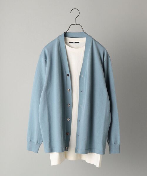SHIPS（シップス）の「【WEB限定】SHIPS: 《洗えるニットとTシャツがセット》 TECH LINEN レイヤード カーディガン (リラックスフィット)（カーディガン/ボレロ・メンズ・ライトブルー/ネイビー/ダークグレー・SMALL/MEDIUM/LARGE）」の5枚目の写真