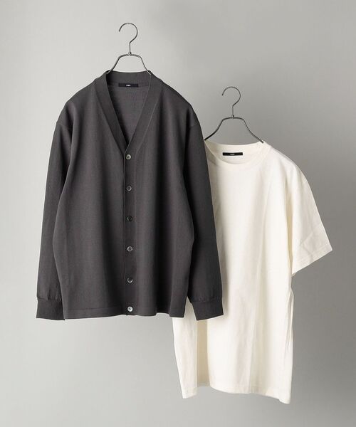 SHIPS（シップス）の「【WEB限定】SHIPS: 《洗えるニットとTシャツがセット》 TECH LINEN レイヤード カーディガン (リラックスフィット)（カーディガン/ボレロ・メンズ・ライトブルー/ネイビー/ダークグレー・SMALL/MEDIUM/LARGE）」の12枚目の写真