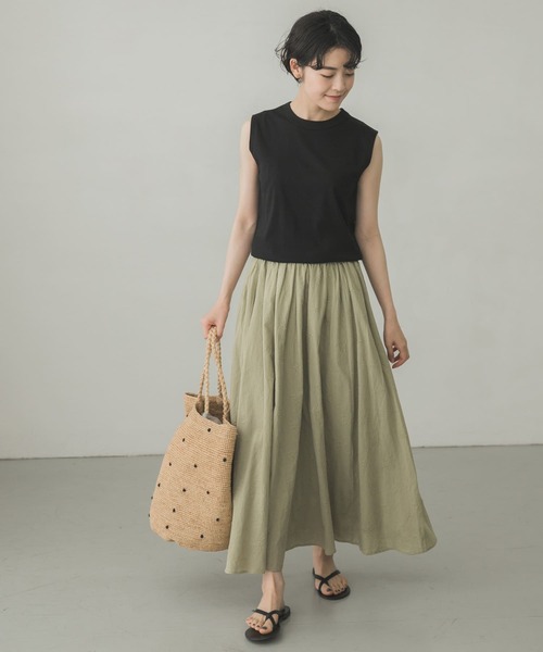 スカラップ刺繍ギャザースカート／かぐれ（kagure） かぐれ（カグレ）の「スカラップ刺繍ギャザースカート（スカート