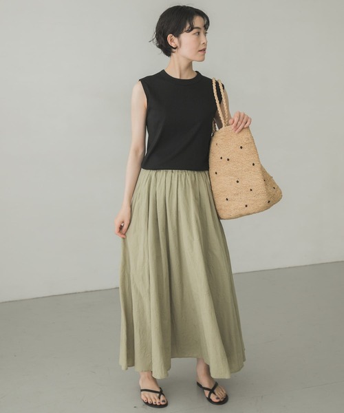 かぐれ（カグレ）の「コットン刺繍ギャザースカート（スカート
