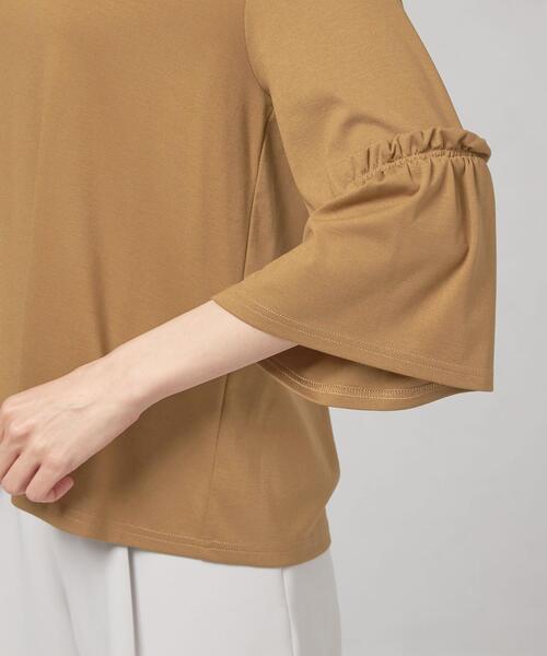 closet story（クローゼットストーリー）の「＜closet story＞ フリル ギャザー 7SL カットソー（Tシャツ/カットソー・レディース・ホワイト/ベージュ/ネイビー・FREE）」の9枚目の写真