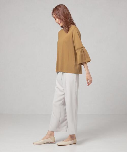 closet story（クローゼットストーリー）の「＜closet story＞ フリル ギャザー 7SL カットソー（Tシャツ/カットソー・レディース・ホワイト/ベージュ/ネイビー・FREE）」の12枚目の写真