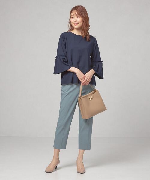 closet story（クローゼットストーリー）の「＜closet story＞ フリル ギャザー 7SL カットソー（Tシャツ/カットソー・レディース・ホワイト/ベージュ/ネイビー・FREE）」の16枚目の写真