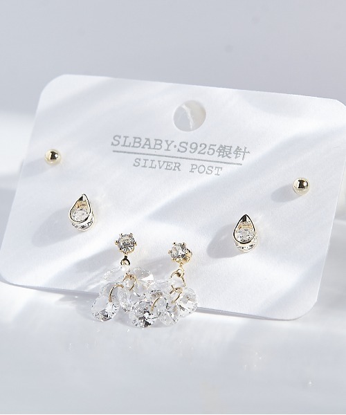clarity blanc(クラリティーブラン)の「ポスト925シルバ-*ピアス 3点セット(ピアス(両耳用)・レディース・I/S/C/O/E/P/G/R/K/U/A/M/V/F/Q/J/T・FREE)」の5枚目の写真