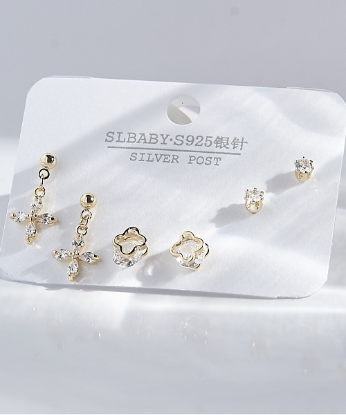 clarity blanc(クラリティーブラン)の「ポスト925シルバ-*ピアス 3点セット(ピアス(両耳用)・レディース・I/S/C/O/E/P/G/R/K/U/A/M/V/F/Q/J/T・FREE)」の6枚目の写真