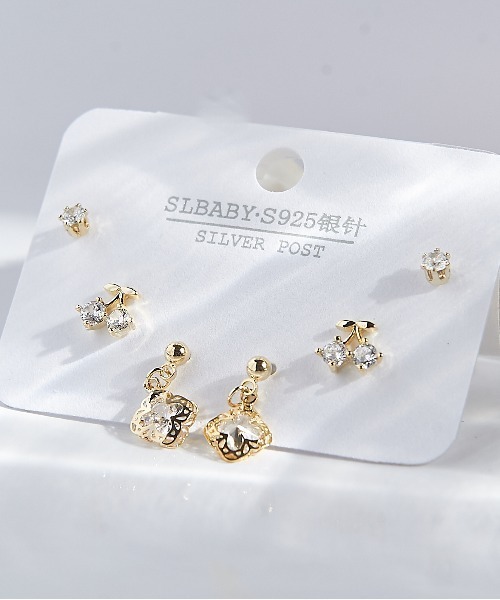 clarity blanc(クラリティーブラン)の「ポスト925シルバ-*ピアス 3点セット(ピアス(両耳用)・レディース・I/S/C/O/E/P/G/R/K/U/A/M/V/F/Q/J/T・FREE)」の9枚目の写真