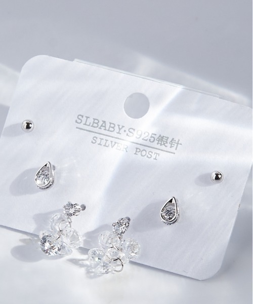 clarity blanc(クラリティーブラン)の「ポスト925シルバ-*ピアス 3点セット(ピアス(両耳用)・レディース・I/S/C/O/E/P/G/R/K/U/A/M/V/F/Q/J/T・FREE)」の10枚目の写真