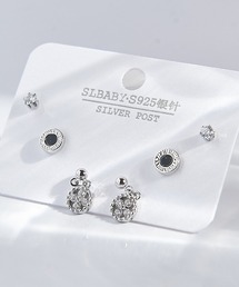 ポスト925シルバ-＊ピアス 3点セット