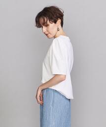 BEAUTY&YOUTH UNITED ARROWS | BY コットン天竺5分袖ギャザースリーブクルーネック カットソー(Tシャツ/カットソー)