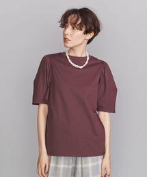 BEAUTY&YOUTH UNITED ARROWS | BY コットン天竺5分袖ギャザースリーブクルーネック カットソー(Tシャツ/カットソー)
