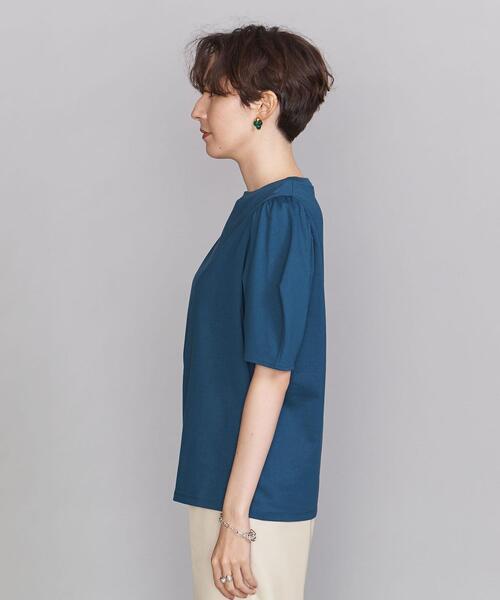 BEAUTY&YOUTH UNITED ARROWS(ビューティーアンドユースユナイテッドアローズ)の「BY コットン天竺5分袖ギャザースリーブクルーネック カットソー ◆(Tシャツ/カットソー・レディース・ホワイト/ワインレッド/ロイヤルブルー/ブラック・FREE)」の11枚目の写真