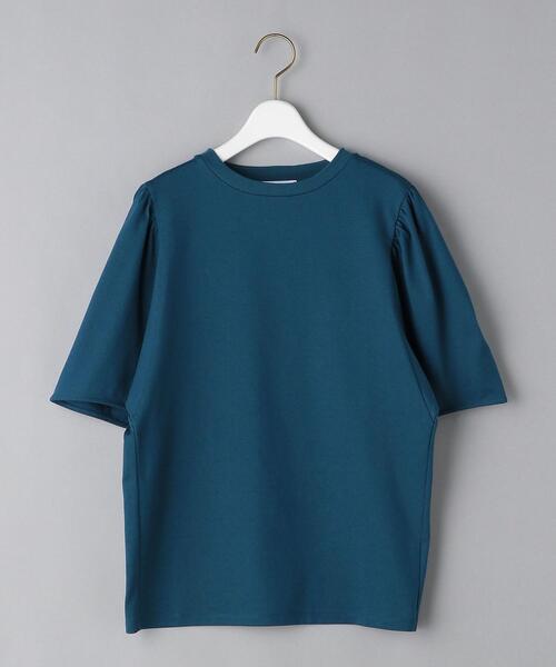 BEAUTY&YOUTH UNITED ARROWS(ビューティーアンドユースユナイテッドアローズ)の「BY コットン天竺5分袖ギャザースリーブクルーネック カットソー ◆(Tシャツ/カットソー・レディース・ホワイト/ワインレッド/ロイヤルブルー/ブラック・FREE)」の14枚目の写真