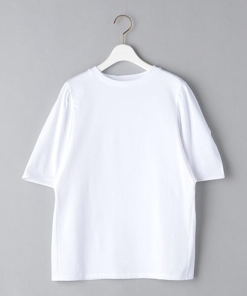 BEAUTY&YOUTH UNITED ARROWS(ビューティーアンドユースユナイテッドアローズ)の「BY コットン天竺5分袖ギャザースリーブクルーネック カットソー ◆(Tシャツ/カットソー・レディース・ホワイト/ワインレッド/ロイヤルブルー/ブラック・FREE)」の20枚目の写真