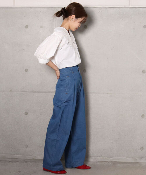 fredy repit(フレディレピ)の「【WEB限定】ビッグ衿ブラウス(シャツ/ブラウス・レディース・ブラック/オフホワイト・38)」の5枚目の写真