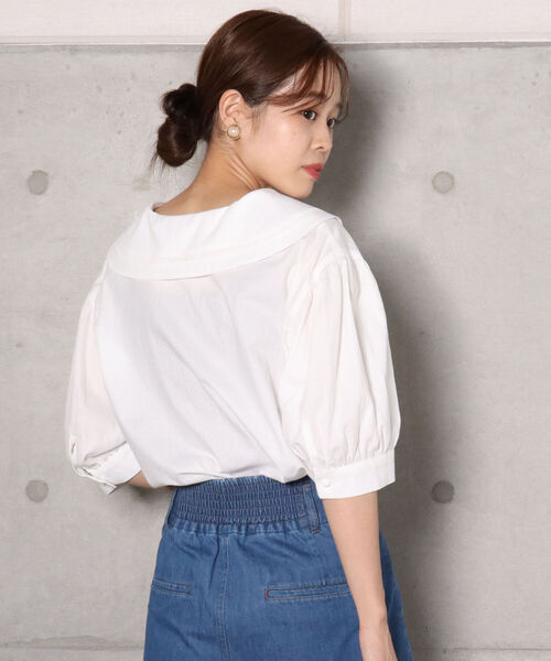 fredy repit(フレディレピ)の「【WEB限定】ビッグ衿ブラウス(シャツ/ブラウス・レディース・ブラック/オフホワイト・38)」の7枚目の写真