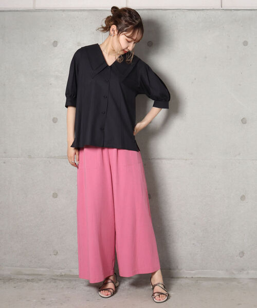 fredy repit(フレディレピ)の「【WEB限定】ビッグ衿ブラウス(シャツ/ブラウス・レディース・ブラック/オフホワイト・38)」の12枚目の写真