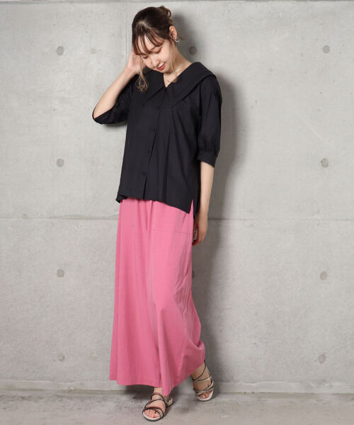 fredy repit(フレディレピ)の「【WEB限定】ビッグ衿ブラウス(シャツ/ブラウス・レディース・ブラック/オフホワイト・38)」の13枚目の写真