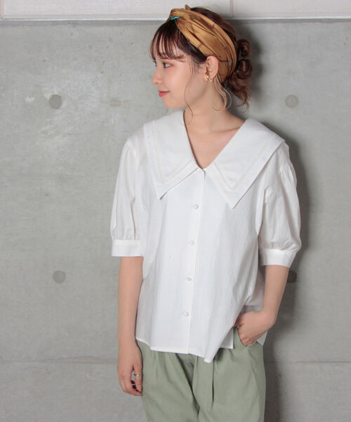 fredy repit(フレディレピ)の「【WEB限定】ビッグ衿ブラウス(シャツ/ブラウス・レディース・ブラック/オフホワイト・38)」の19枚目の写真