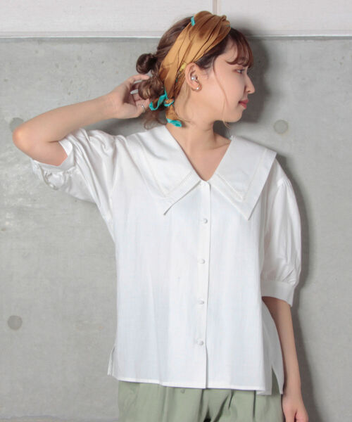fredy repit(フレディレピ)の「【WEB限定】ビッグ衿ブラウス(シャツ/ブラウス・レディース・ブラック/オフホワイト・38)」の20枚目の写真