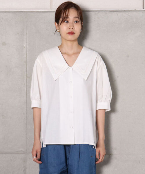 fredy repit(フレディレピ)の「【WEB限定】ビッグ衿ブラウス(シャツ/ブラウス・レディース・ブラック/オフホワイト・38)」の21枚目の写真