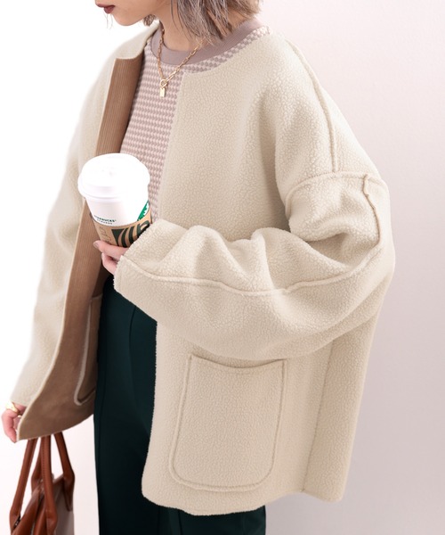 セール】1枚でこなれ感。コーデュロイ×ボア2wayリバーシブルブルゾン