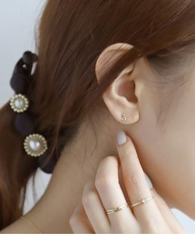 ２粒ビジューピアス［K10］