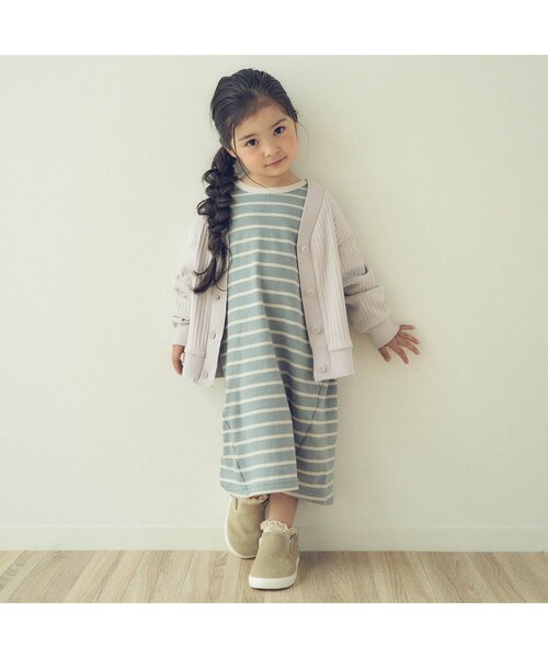 apres les cours（アプレレクール）の「ゆったりリブカーディガン（カーディガン/ボレロ・キッズ・ベージュ/アイボリー・90/100/110/120/80/130/140）」の3枚目の写真