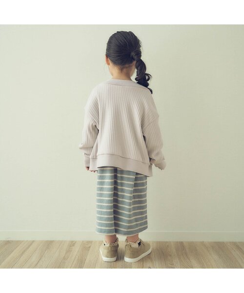 apres les cours（アプレレクール）の「ゆったりリブカーディガン（カーディガン/ボレロ・キッズ・ベージュ/アイボリー・90/100/110/120/80/130/140）」の4枚目の写真