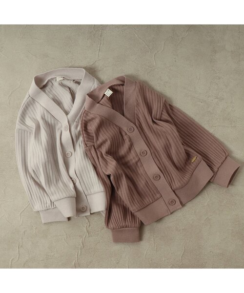 apres les cours（アプレレクール）の「ゆったりリブカーディガン（カーディガン/ボレロ・キッズ・ベージュ/アイボリー・90/100/110/120/80/130/140）」の5枚目の写真