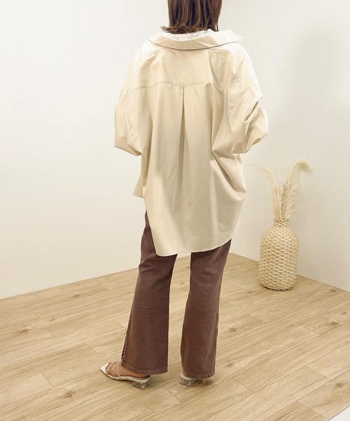apres jour clair（アプレジュールクレア）の「【apres jour clair】オーバーシャツ【ZOZOTOWN限定アイテム】（シャツ/ブラウス・レディース・ブラウン系その他/ライトグレー/アイボリー/ベージュ・X-LARGE/フリー）」の11枚目の写真