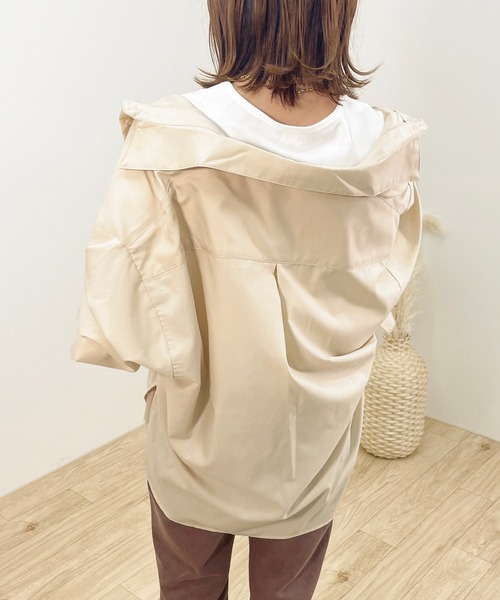 apres jour clair（アプレジュールクレア）の「【apres jour clair】オーバーシャツ【ZOZOTOWN限定アイテム】（シャツ/ブラウス・レディース・ブラウン系その他/ライトグレー/アイボリー/ベージュ・X-LARGE/フリー）」の9枚目の写真