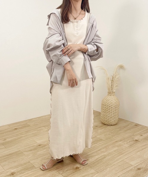 apres jour clair（アプレジュールクレア）の「【apres jour clair】オーバーシャツ【ZOZOTOWN限定アイテム】（シャツ/ブラウス・レディース・ブラウン系その他/ライトグレー/アイボリー/ベージュ・X-LARGE/フリー）」の18枚目の写真