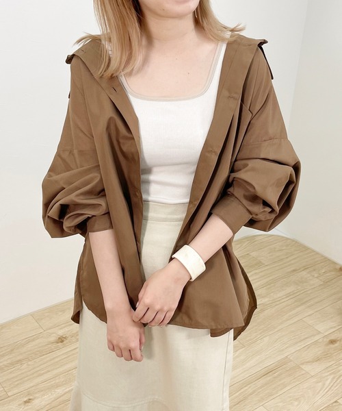 apres jour clair（アプレジュールクレア）の「【apres jour clair】オーバーシャツ【ZOZOTOWN限定アイテム】（シャツ/ブラウス・レディース・ブラウン系その他/ライトグレー/アイボリー/ベージュ・X-LARGE/フリー）」の21枚目の写真